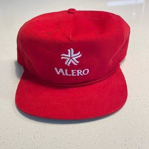 NWOT Valero Red Corduroy Rope Hat